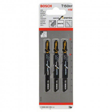 Пилки для лобзика (59 мм; 3 шт.) Т150Riff Bosch 2.608.633.105
