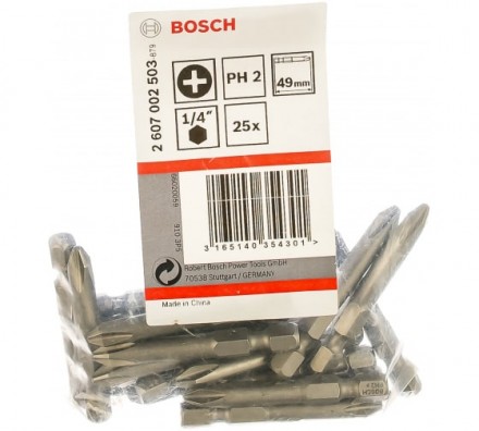 Бита (49 мм; 25 шт) PH2 Bosch 2.607.002.503