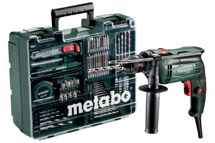 Ударная дрель Metabo SBE 650 БЗП с набором оснастки 79 предметов