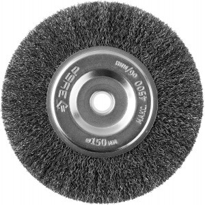 Щетка дисковая (150х12.7 мм; 0.3 мм; витая стальная проволока) для точильно-шлифовального станка Зубр 35185-150_z02