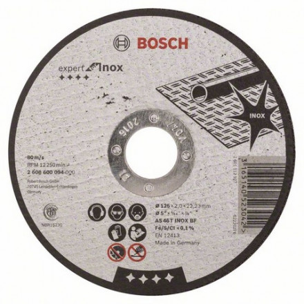 Диск отрезной по нержавеющей стали 125х22,2 мм Bosch 2.608.600.094