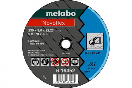 Круг отрезной Novoflex по металлу (230x22,2 мм; вогнутый) А 30 Metabo 616477000