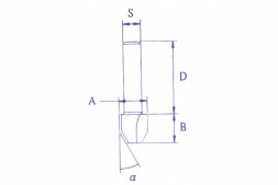 Фреза для прямого и наклонного фрезерования (12.7х12.7 мм; хвостовик 8 мм; угол 45 градусов) Makita D-10665
