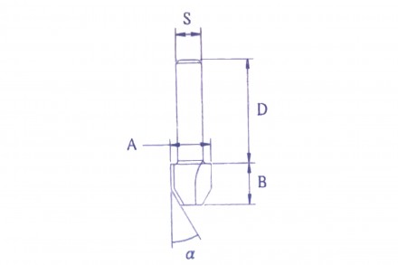 Фреза для прямого и наклонного фрезерования (12.7х12.7 мм; хвостовик 8 мм; угол 45 градусов) Makita D-10665