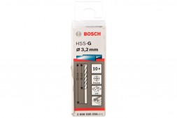 Сверло HSS-G Standardline (10 шт; 3.2х65 мм; HSS) по металлу Bosch 2608595056