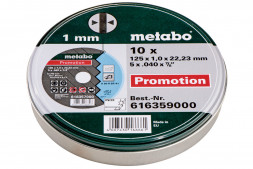 Диск отрезной 125x22 мм (10 шт.) в металлической коробке Metabo 616359000
