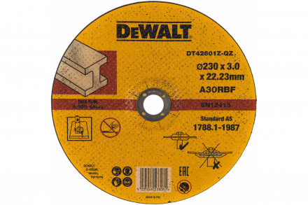 Круг отрезной по металлу INDUSTRIAL (230х22,2 мм) DEWALT DT42601Z