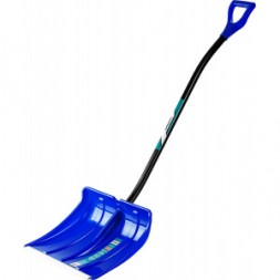 Снеговая пластиковая лопата с алюминиевой планкой, синяя СИБИН 421847