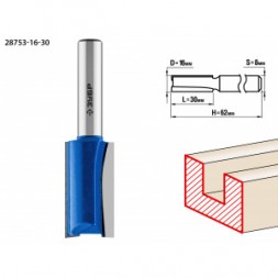Фреза пазовая прямая ПРОФЕССИОНАЛ (16х30х62 мм; хвостовик 8 мм) Зубр 28753-16-30