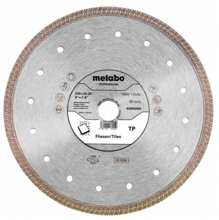 Алмазный отрезной круг 230 x 22,23 мм, «TP», для плитки «professional» Metabo 628580000