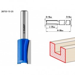 Фреза пазовая прямая ПРОФЕССИОНАЛ (15х25х56 мм; хвостовик 8 мм) Зубр 28753-15-25