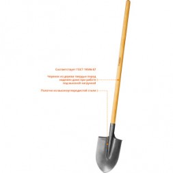 Штыковая лопата, деревянный черенок, Профессионал ЗУБР ФАВОРИТ 4-39501_z02