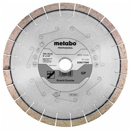 Алмазный отрезной круг 230 x 22,23 мм, «GP», для гранита «professional» Metabo 628577000