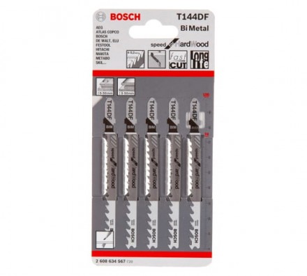 Пилки T144DF 5 шт. по дереву для лобзика Bosch 2.608.634.567