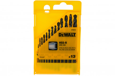 Набор сверл по металлу в пластиковой кассете 13 шт. (1,5-6,5 мм; HSS-R) DEWALT DT 5912