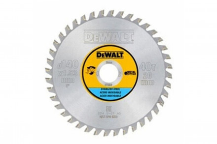 Пильный диск по нержавеющей стали 140/20 мм, 40 зубьев, MTCG10 DEWALT DT1918