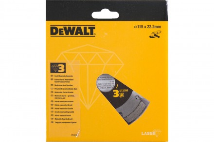Диск алмазный отрезной (115х22.2 мм) для УШМ DeWALT DT 3760