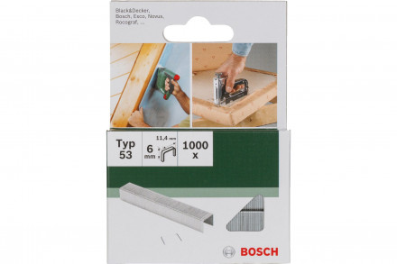 Скобы для степлера Bosch T53 6 мм 1000 шт. 2609255819