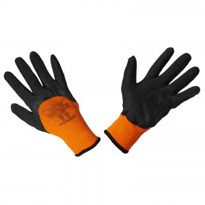 Нейлоновые перчатки Элит-Профи с латексным покрытием 3/4, оранжевые/черные 9 L1201 9