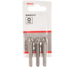 Бита Pz2 3 шт. (хвостовик шестигранный 1/4&quot;; 51 мм; Extra Hart) BOSCH 2.607.001.571