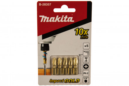 Бита Impact Gold (Рh2; 25 мм; 5 шт.) Makita B-28357