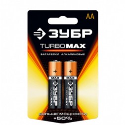 Щелочная батарейка Зубр 1.5 В, тип АА, 2 шт, Turbo-MAX 59206-2C_z01