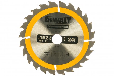 Пильный диск CONSTRUCT 152х20 мм, 24Т, ATB +10град Dewalt DT1930