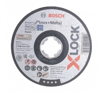 Отрезной диск по металлу X-LOCK (115x1x22.2 мм) Bosch 2608619263