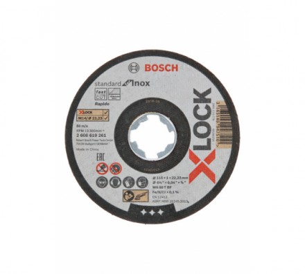 Отрезной диск по нержавеющей стали X-LOCK (115x1x22.2 мм) Bosch 2608619261