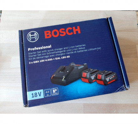 Аккумулятор Li-Ion 2x GBA 18 В 4.0 Ач + ЗУ GAL 18V-40 Bosch 1600A019S0