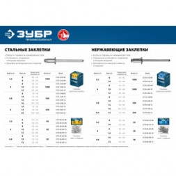 Заклепки нержавеющие Профессионал (1000 шт; 3.2х8 мм) Зубр 31316-32-08