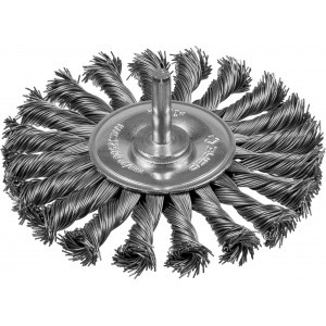 Щетка дисковая ПРОФЕССИОНАЛ (100 мм; 0.5 мм; жгутированная стальная проволока) для дрели Зубр 3522-100_z02
