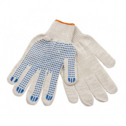 Хлопчатобумажные вязанные перчатки NWT с ПВХ 10 класс, 5 нитей 7290048