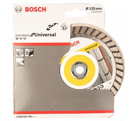 Диск алмазный отрезной Standard for Universal Turbo (125х22.2 мм) для УШМ Bosch 2.608.602.394