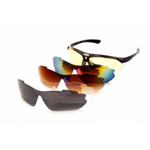 Спортивные солнцезащитные очки с 5 сменными линзами BRADEX в чехле, черные SF 0156