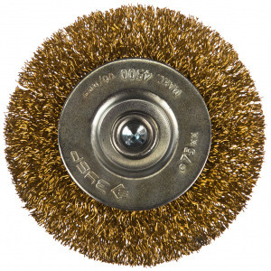 Щетка дисковая (75 мм; 0.3 мм; витая латунированная стальная проволока) для дрели ЗУБР 3520-075_z02