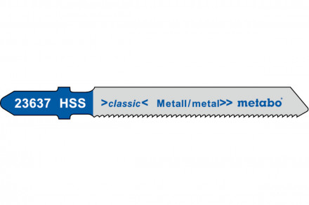 Пилки T118A по стали и цветному металлу Classic 5 шт. (51х1,2 мм; HSS) Metabo 623637000