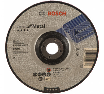 Диск шлифовальный по металлу 180х22,2 мм Bosch 2.608.600.315