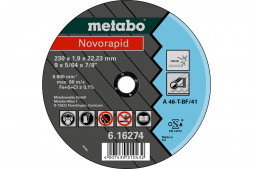 Круг отрезной Novorapid по нержавеющей стали (230х1,9х22,2 мм) Metabo 616274000