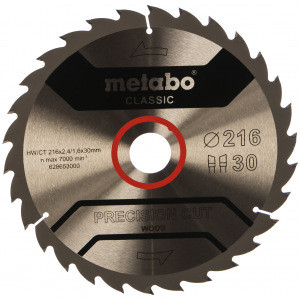 Диск пильный Precision Cut Classic (216x30 мм; 30Z; WZ 22; блистер) Metabo 628653000
