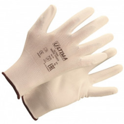 Нейлоновые перчатки с полиуретановым покрытием ULTIMA WHITE TOUCH белые ULT620/XL