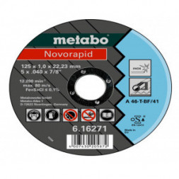 Круг отрезной Novorapid по нержавеющей стали (125х22,2 мм) Metabo 616271000