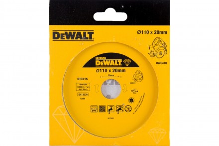 Диск алмазный сплошной (110х20 мм) для плиткореза DWC 410 DEWALT DT 3715