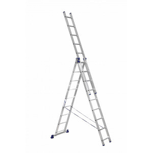 Трехсекционная универсальная алюминиевая лестница Алюмет Серия H3 5309