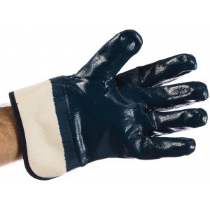 Маслостойкая перчатка INTERTOOL, синяя, покрытая нитрилом, размер 10.5 SP-0001