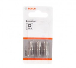 Бита Ph3 3 шт. (25 мм; Extra Hart, хвостовик шестигранный 1/4&quot;) Bosch 2607001515