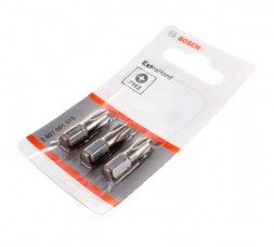 Бита Ph3 3 шт. (25 мм; Extra Hart, хвостовик шестигранный 1/4&quot;) Bosch 2607001515